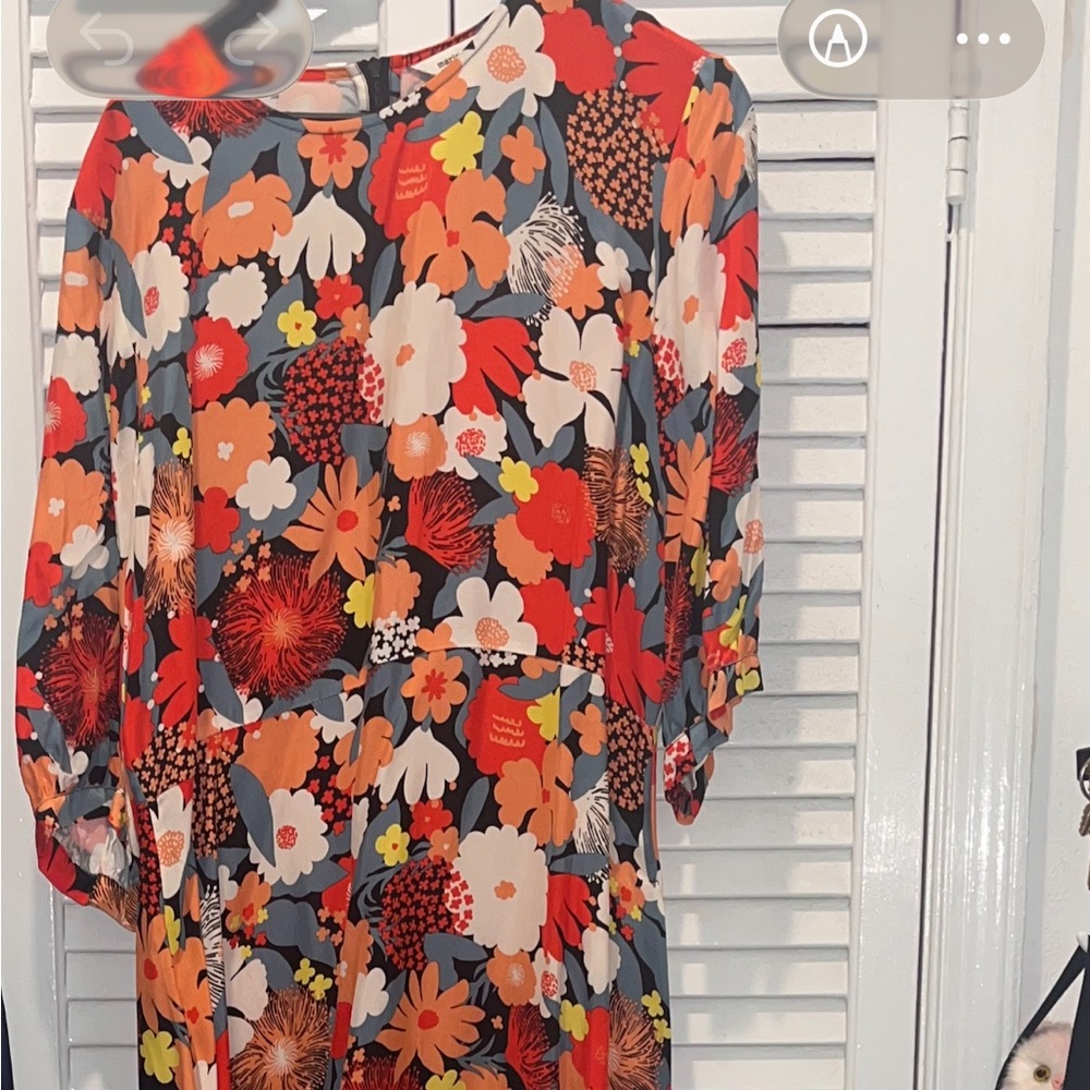 Marimekko dress size 42 (10-12). Vibrant flower pattern. Pockets! - Picture 2 of 7